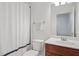 Clean bathroom with a vanity, toilet and shower at 1565 Mountain Shadow Trl, Stone Mountain, GA 30087