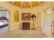 Main bedroom features a sitting area with built-in shelving and access to bathroom at 1565 Mountain Shadow Trl, Stone Mountain, GA 30087