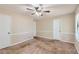 Bedroom with ceiling fan and neutral decor at 139 Old Mill Sw Trl, Conyers, GA 30094