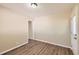 Simple dining room with vinyl flooring and door to exterior at 139 Old Mill Sw Trl, Conyers, GA 30094