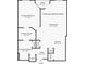 One bedroom floor plan with a living room, kitchen, and patio at 230 E Ponce De Leon Ave # 314, Decatur, GA 30030