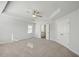 Spacious main bedroom with high ceilings, ceiling fan, and walk-in closet at 11814 Rizvan Pl, Covington, GA 30014