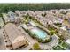 Aerial view of community pool and townhouses at 370 Thrasher St # 2, Norcross, GA 30071