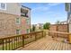 Private deck with wood flooring and a view of the backyard at 370 Thrasher St # 2, Norcross, GA 30071