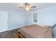 Bedroom with double bed, ceiling fan and dark wood floors at 2702 Wedgewood Ter, Decatur, GA 30032