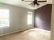 Bright bedroom with neutral walls, carpet flooring and ceiling fan at 2329 Wavetree Nw Ln, Acworth, GA 30101