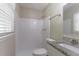 Clean bathroom with shower, toilet and granite countertop vanity at 2895 Springfield Ct, Atlanta, GA 30349