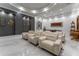 Luxurious home theater with comfortable seating and recessed lighting at 3915 Muirfield Sq, Duluth, GA 30096