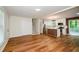Open concept living and kitchen area with hardwood floors at 3900 Hilton Cts, Decatur, GA 30035