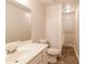 Clean bathroom with a vanity, toilet and shower at 4111 Wrexham Dr, Snellville, GA 30039