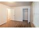 Cozy bedroom with neutral walls, carpeted floors and two closets at 4111 Wrexham Dr, Snellville, GA 30039