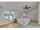Bright main bedroom with hardwood floors and ceiling fan at 5255 Buice Rd, Alpharetta, GA 30022