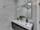 Elegant bathroom with marble finishes and double vanity at 5255 Buice Rd, Alpharetta, GA 30022