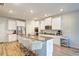 Modern kitchen with white cabinets, granite countertops, and stainless steel appliances at 115 Eleanora Park, Loganville, GA 30052