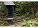 Charming garden with stone pathway, lush ferns, and a dark wood gazebo at 4155 Flintlock Road Nw, Atlanta, GA 30327