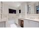 Elegant bathroom with white subway tile and a soaking tub at 4155 Flintlock Road Nw, Atlanta, GA 30327