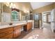 Spacious Primary bathroom with double sinks, large shower, and soaking tub at 4930 Longridge Dr, Villa Rica, GA 30180