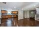 Open concept basement kitchen with stainless steel appliances at 174 Rivertown Rd, Fairburn, GA 30213