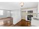 Updated kitchen features modern appliances and white cabinetry at 398 Cologne Se Dr, Atlanta, GA 30354