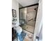Updated bathroom with a walk-in shower and modern vanity at 2555 Flat Shoals Rd Apt # 3305, College Park, GA 30349