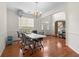 Dining room with hardwood floors and chandelier at 1812 Beckley Nw Pl, Kennesaw, GA 30152