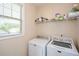 Convenient laundry room with washer and dryer included at 418 Laurel Spring Ct, Canton, GA 30114