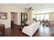 Spacious living room with hardwood floors and ceiling fan at 418 Laurel Spring Ct, Canton, GA 30114