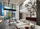 Open living area with modern furniture and fireplace at 748 Charles Allen Dr, Atlanta, GA 30308