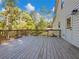 Spacious wooden deck overlooking wooded backyard at 3563 Denby Dr, Snellville, GA 30039