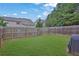 Private backyard with a wooden fence and grassy area at 5820 Keystone Pt, Lithonia, GA 30058