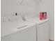 Laundry room with washer and dryer included at 5820 Keystone Pt, Lithonia, GA 30058