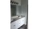 Bathroom boasts double sinks, granite countertops, and updated white cabinets at 20 Wisteria Blvd, Covington, GA 30016