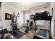 Well-equipped home gym featuring treadmill, exercise bike, and weight machine at 100 Grand Cres, Alpharetta, GA 30009