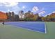 Two well-maintained tennis courts in a wooded area at 1620 Silverleaf Way, Alpharetta, GA 30005