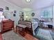 Bedroom with antique wooden bed and built-in shelving at 263 Mountainview Cir, Canton, GA 30115