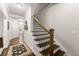 Elegant staircase with wood railing and iron balusters at 2536 Skyland Ne Dr, Atlanta, GA 30319