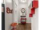 Fun bar area with red accents and a liquor cart at 2536 Skyland Ne Dr, Atlanta, GA 30319