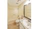 Bathroom with tub, shower, and granite countertop at 3884 Wood Path Dr, Stone Mountain, GA 30083