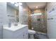 Clean bathroom with a walk-in shower and white vanity at 2130 Perkerson Mill Rd, Austell, GA 30106