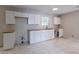 Newly renovated kitchen featuring white cabinets and wood countertops at 1983 Smithfield Ave, Ellenwood, GA 30294