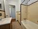 Bathroom with shower/tub combo and wood vanity at 3801 Orchard Se Rd, Smyrna, GA 30080