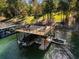 Private boat dock with large deck and covered area for boats and recreation at 6308 Woodlake Dr, Buford, GA 30518