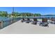 Large covered dock with lounge chairs and lake views at 6308 Woodlake Dr, Buford, GA 30518