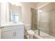 Bathroom features a walk-in shower and white vanity at 7530 Homer Dr, Cumming, GA 30028