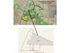Aerial view of Coal Mountain Town Center site plan, including parks and trails at 3534 Dahlonega Hwy, Cumming, GA 30028