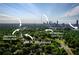 418 N. Highland's aerial view showing proximity to parks and city at 418 N Highland Ne Ave, Atlanta, GA 30307