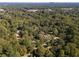 Aerial view of neighborhood nestled in wooded area at 3589 Orchard Cir, Decatur, GA 30032