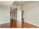 Hardwood floor bedroom with access to bathroom at 361 17Th Nw St # 1001, Atlanta, GA 30363