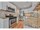 Modern kitchen with stainless steel appliances and granite countertops at 1825 Center Ave, Atlanta, GA 30344