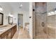 Large bathroom with double vanity, soaking tub, and walk-in shower at 3637 Habersham Nw Rd # 46, Atlanta, GA 30305